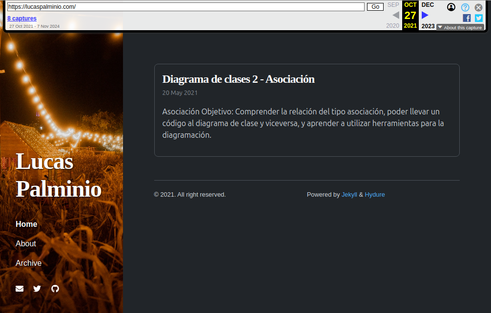 lucaspalminio.com, mi primer sitio con dominio personalizado y espacio para experimentar.